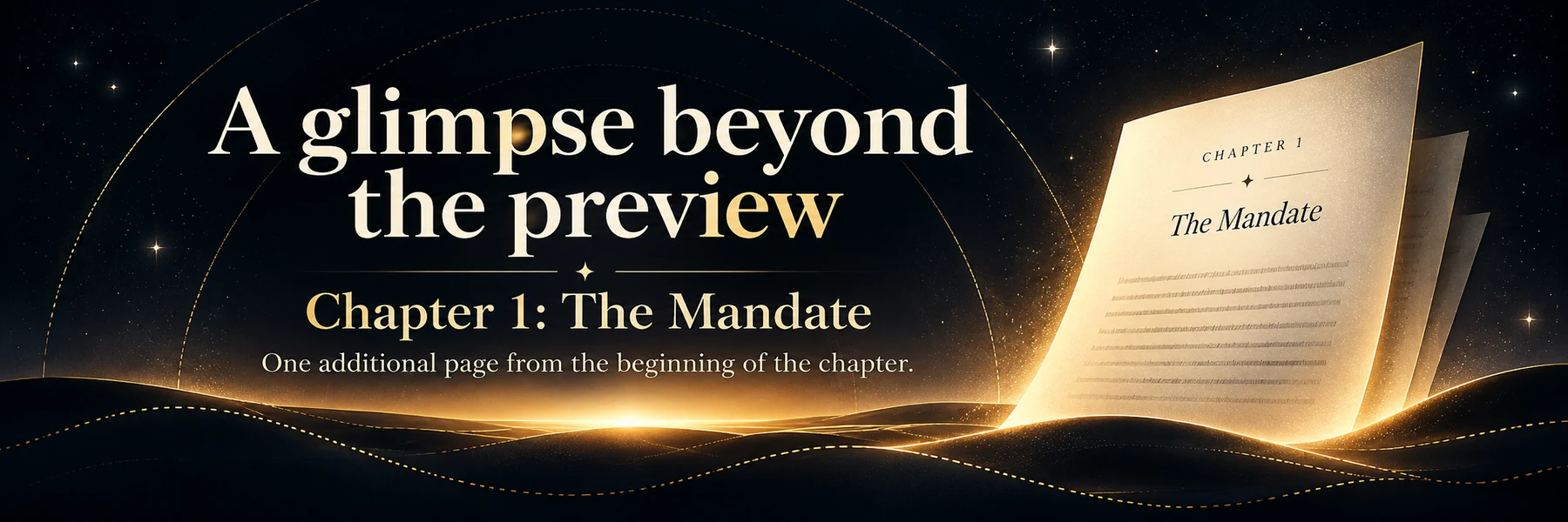 Chapter 1 — The Mandate, illustrated preview banner